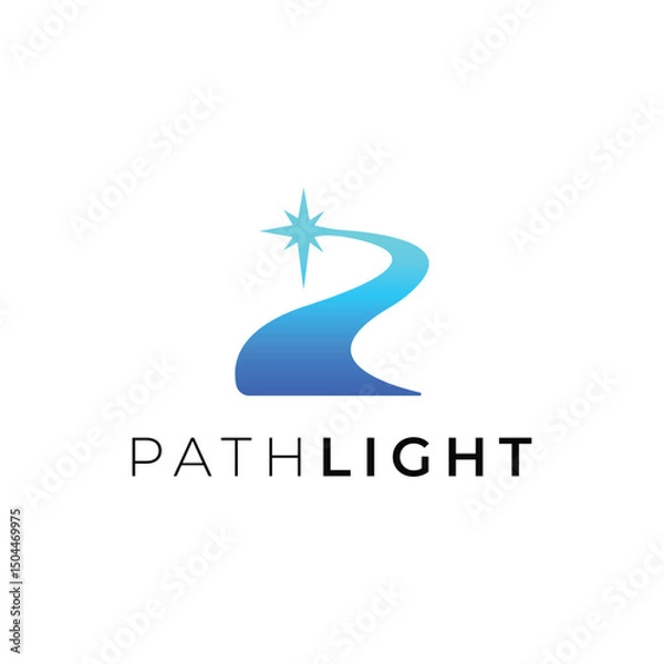 Fototapeta path light logo icon vector