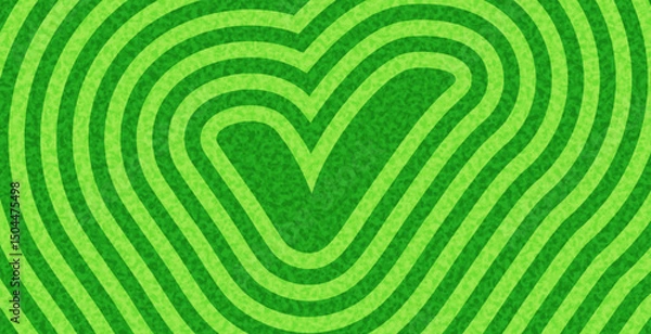 Obraz Bright green check mark over vivid ripple pattern background. Vector illustration with energetic, modern digital style.