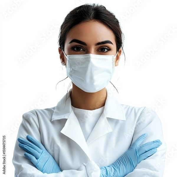 Obraz Aipowered Medical Assistant On Portrait On Clear White Background