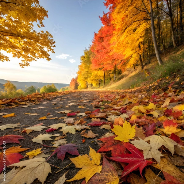 Obraz high angle view of colorful leaves