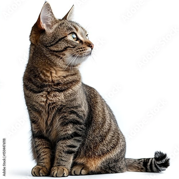 Obraz Adult Cat On Clear White Background