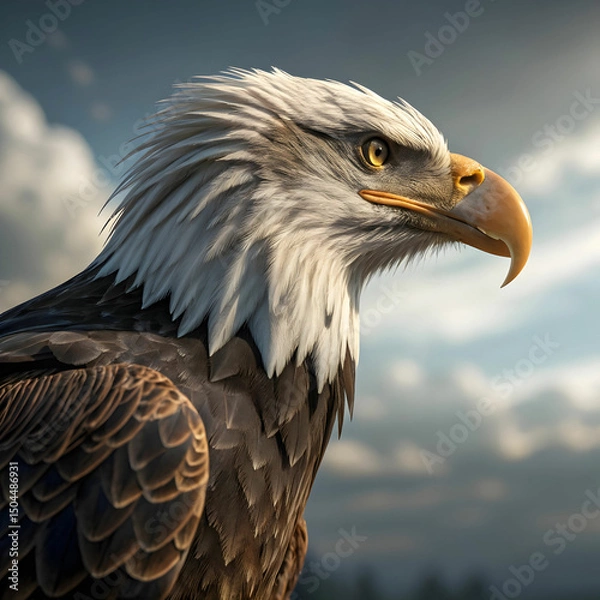 Fototapeta 3d eagle rendering portrait