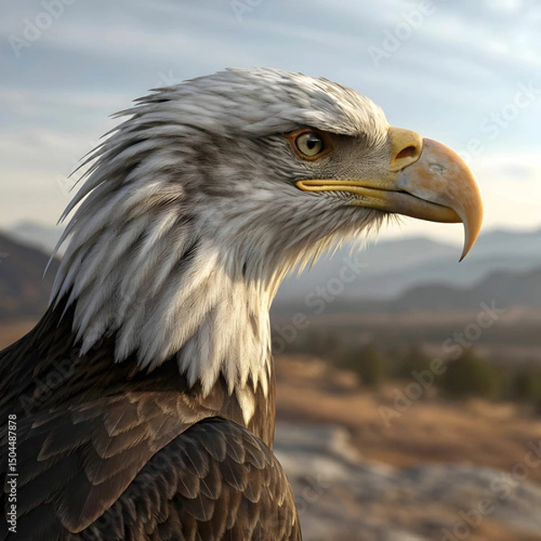 Fototapeta 3d eagle rendering portrait