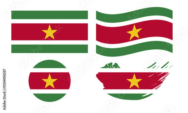 Fototapeta Suriname flag in different shapes