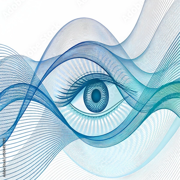 Obraz 4k resolution of digital eye wave lines stock back