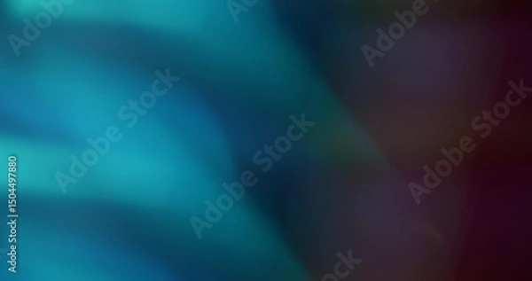 Fototapeta Defocused glare. Turquoise shade. Sparkling blue colored optical waves on blurred bokeh light modern abstract background.