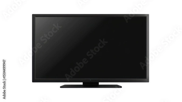 Obraz Sleek Modern Black Flat Screen TV Isolated on White Background