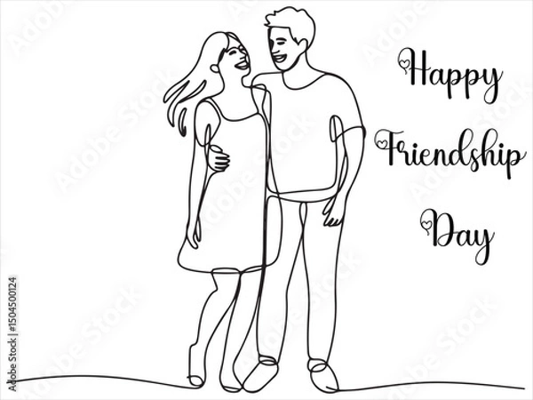 Obraz Happy friendship day line art design