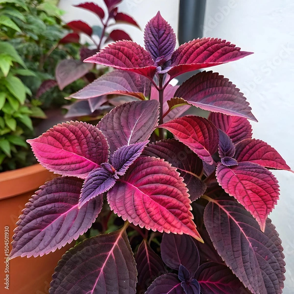 Obraz a purple and red leafed plant with purple leaves