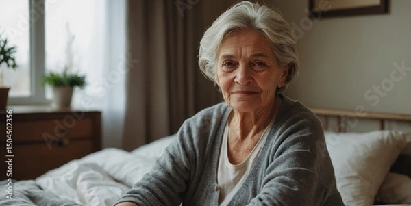 Fototapeta Her gentle expression reflects a lifetime of wisdom and care.

