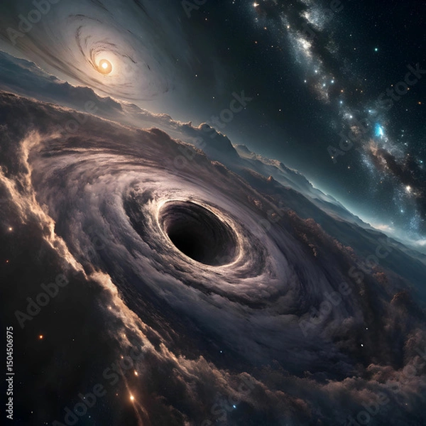 Obraz black hole clouds high quality render