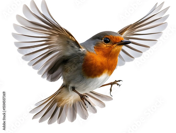 Fototapeta robin isolated on white background
