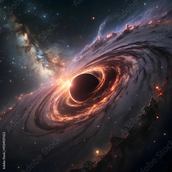 Obraz black hole clouds high quality render