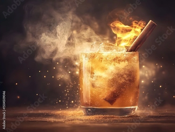 Fototapeta Honey Ember A Warm Amber Hued Cocktail
