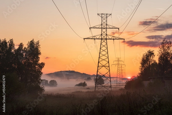 Obraz Słupy energetyczne