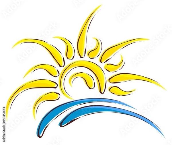 Fototapeta Logo sun and sea. 