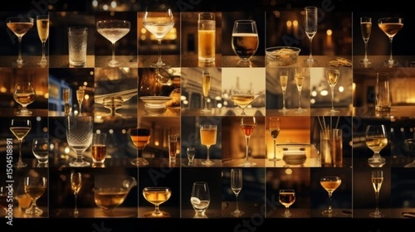 Fototapeta Creative background collage featuring diverse textures, patterns, and color combinations