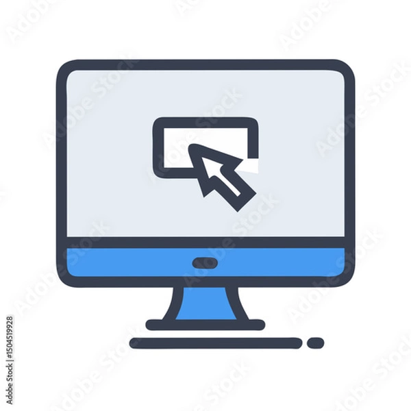 Fototapeta Desktop Monitor Icon Representing Digital Workspace – Computer Screen, Technology, and Office Symbol Illustration