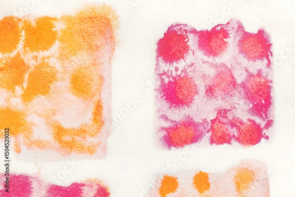 Fototapeta Colorful watercolor spots on paper, abstract background