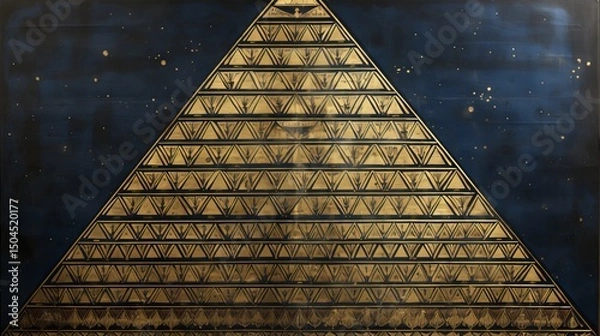 Fototapeta Elegant graphite background featuring an equilateral grid design with gold accents