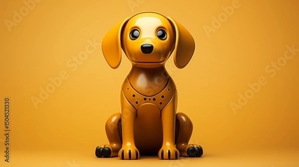 Fototapeta Minimalistic robotic dog against a clean background  a fusion of technology and design