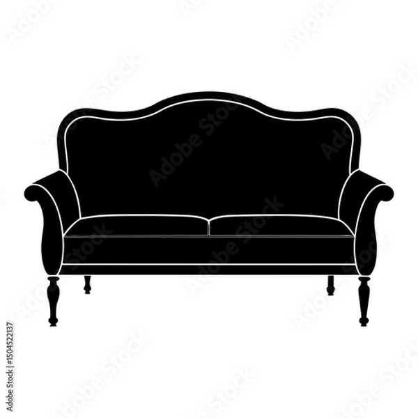 Fototapeta Low Profile Sofa silhouette vector