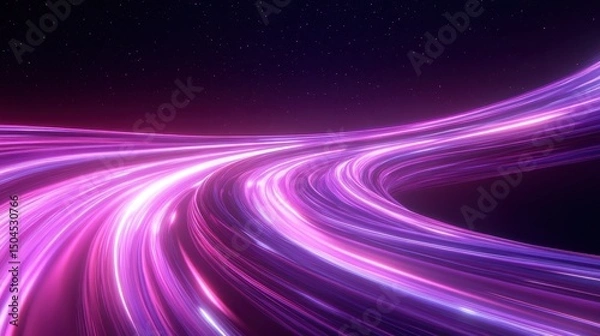 Obraz Futuristic neon highways under starry night sky