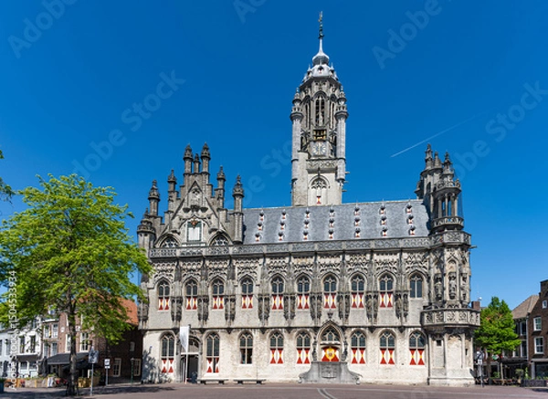 Obraz Middelburg Town Hall (Middelburg Stadthuis) is situated at the market of Middelburg, Zeeland, Netherlands.