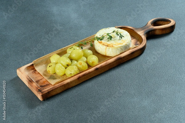 Obraz Fried cheese with grapes