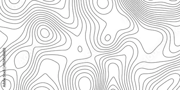 Fototapeta Abstract topographic map contour, white background. The black on white contours topography stylized relief diagram line wave carve pattern background.