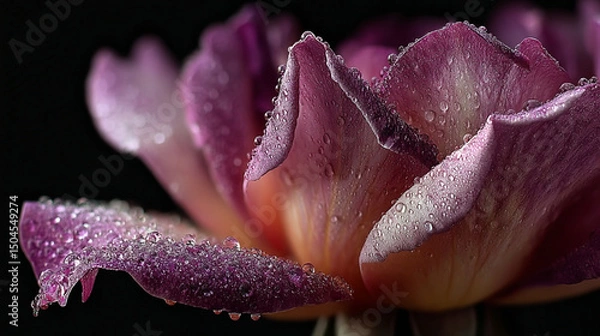 Fototapeta Close-up and macro photography of natural plant elements including moss, leaves, petals, pinecones, and lavender
