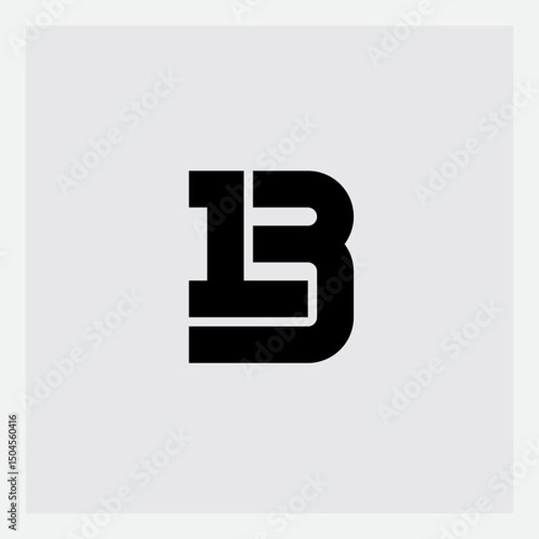 Fototapeta Modern L3 Logo Design: Striking Black Symbol for Tech Startups, Corporate Branding, and Digital Services. Clean Geometric Monogram with Balanced Proportions on Neutral Background.
