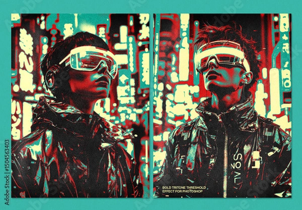 Fototapeta Bold Tritone Threshold Effect for Photoshop