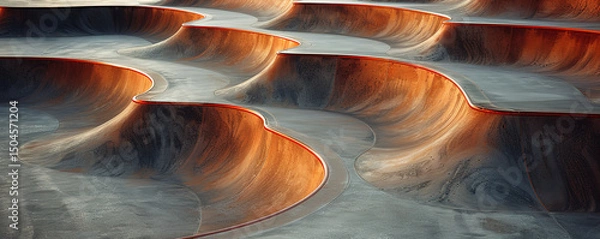 Obraz Abstract aerial view of sand dunes creating a beautiful pattern. Abstract, natural, texture, art.