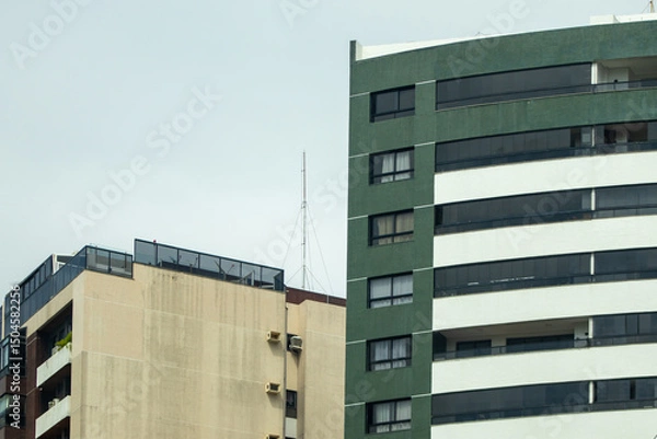 Fototapeta Residential building with modern facade.
