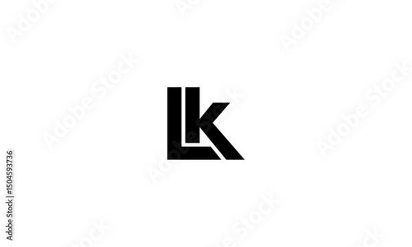 Fototapeta LK initial letters, monogram logo