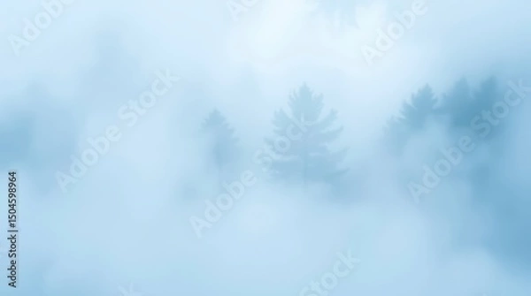 Obraz Fog-Shrouded Pine Forest