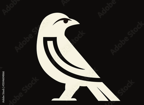 Fototapeta Two Stylised Birds with Foliage, One Teal and One Yello,w Standing on a White Backgrou,nd Representing Nature and Peace
