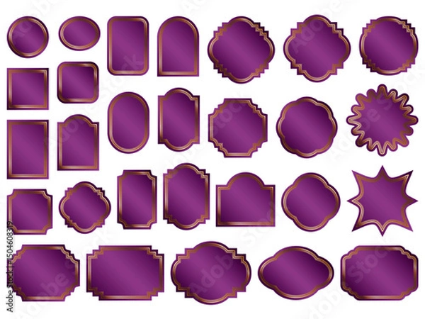 Fototapeta ラベル、三重線、13紫