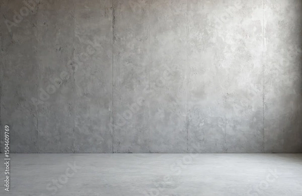 Obraz Grey stucco concrete wall background texture floor. Empty concrete space, minimalist design. Solid color, industrial background, backdrop, modern loft. Raw texture, rough surface.