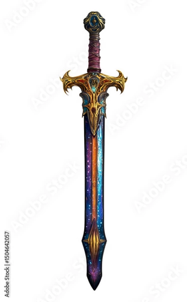 Fototapeta Medieval Fantasy Sword isolated on a white background