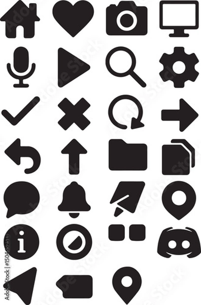 Obraz Web icons vector set with internet button symbols for business, health, and media design illustration