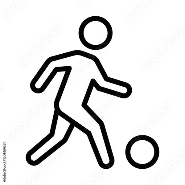 Fototapeta Active soccer player vector illustration. Editable stroke.