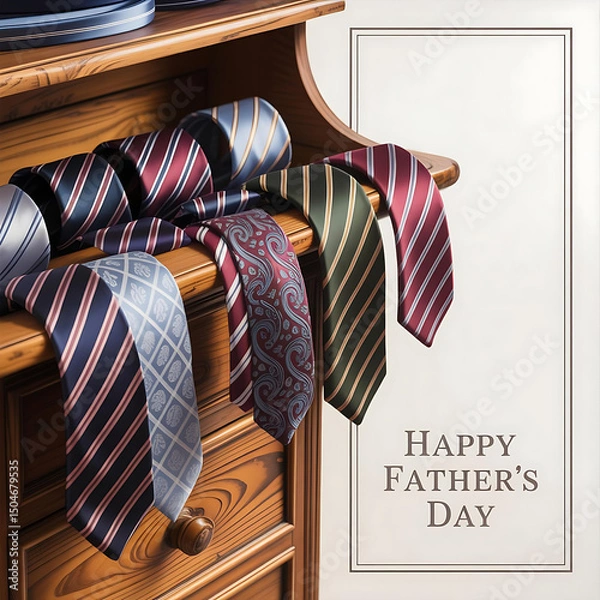 Obraz ties on a hanger