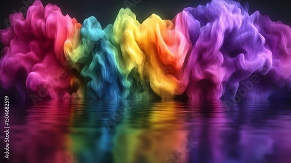 Obraz Rainbow Clouds Reflecting in Water Abstract Art