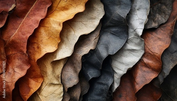 Fototapeta Abstract Autumn Leaves: A Colorful Gradient of Textural Beauty and Natural Design