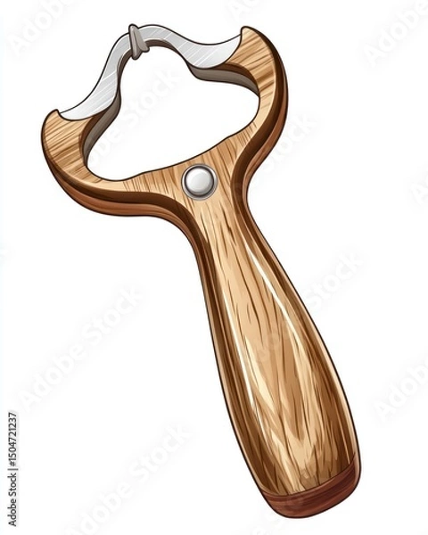 Fototapeta A wine bottle opener vector icon, cleanly designed and isolated on a pure white background for clarity and elegance