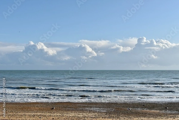 Obraz seaside, waves and clouds