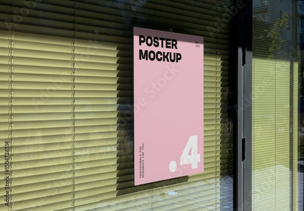 Obraz Poster on a Window Mockup