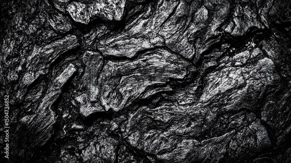 Obraz Abstract Dark Gray Stone Texture Background - Cracked Rock Surface